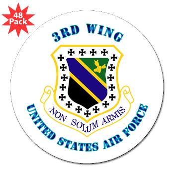 3W - M01 - 01 - 3rd Wing with Text - 3" Lapel Sticker (48 pk)