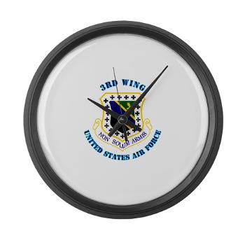 3W - M01 - 03 - 3rd Wing with Text - Large Wall Clock