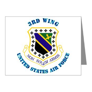 3W - M01 - 02 - 3rd Wing with Text - Note Cards (Pk of 20)