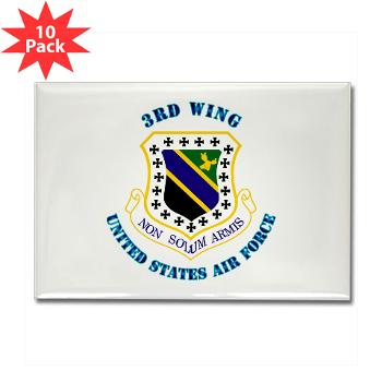 3W - M01 - 01 - 3rd Wing with Text - Rectangle Magnet (10 pack)