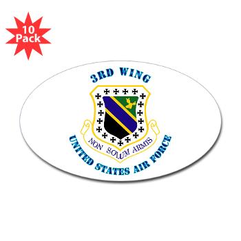 3W - M01 - 01 - 3rd Wing with Text - Sticker (Oval 10 pk)