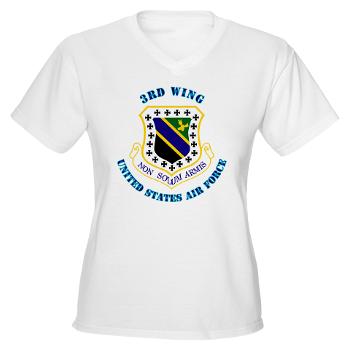 3W - A01 - 04 - 3rd Wing with Text - Women's V-Neck T-Shirt