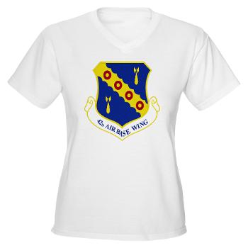 42ABW - A01 - 04 - 42nd Air Base Wing - Women's V-Neck T-Shirt