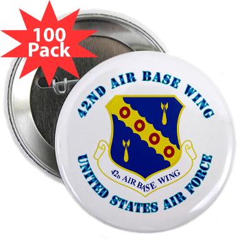 42ABW - M01 - 01 - 42nd Air Base Wing with Text - 2.25" Button (100 pack)