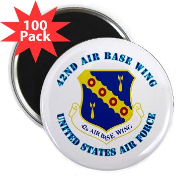 42ABW - M01 - 01 - 42nd Air Base Wing with Text - 2.25" Magnet (100 pack)