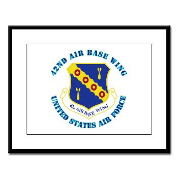 42ABW - M01 - 02 - 42nd Air Base Wing with Text - Large Framed Print