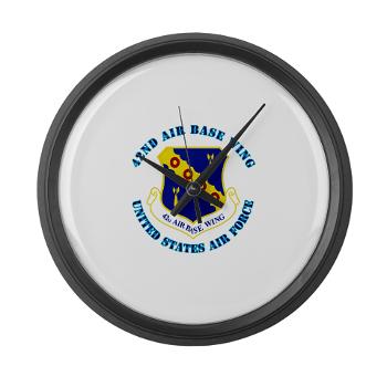 42ABW - M01 - 03 - 42nd Air Base Wing with Text - Large Wall Clock