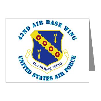 42ABW - M01 - 02 - 42nd Air Base Wing with Text - Note Cards (Pk of 20)