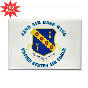 42ABW - M01 - 01 - 42nd Air Base Wing with Text - Rectangle Magnet (100 pack)