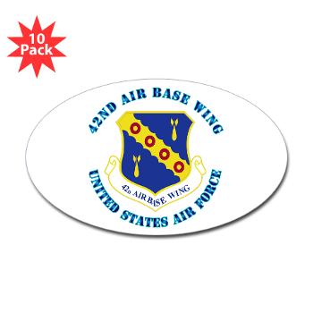 42ABW - M01 - 01 - 42nd Air Base Wing with Text - Sticker (Oval 10 pk)