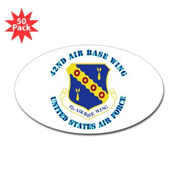 42ABW - M01 - 01 - 42nd Air Base Wing with Text - Sticker (Oval 50 pk)