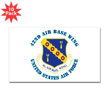 42ABW - M01 - 01 - 42nd Air Base Wing with Text - Sticker (Rectangle 10 pk)