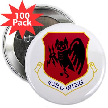 432W - M01 - 01 - 432nd Wing - 2.25" Button (100 pack) - Click Image to Close