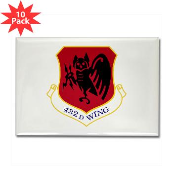 432W - M01 - 01 - 432nd Wing - Rectangle Magnet (10 pack) - Click Image to Close