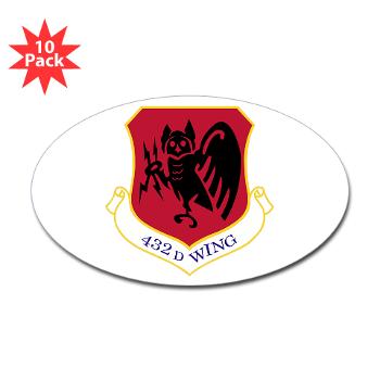 432W - M01 - 01 - 432nd Wing - Sticker (Oval 10 pk)