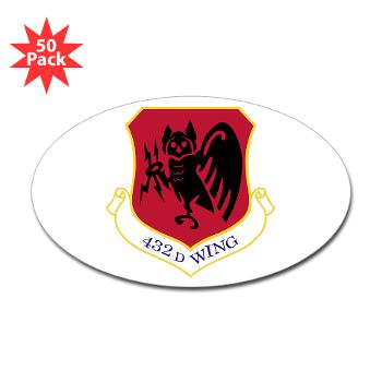 432W - M01 - 01 - 432nd Wing - Sticker (Oval 50 pk)