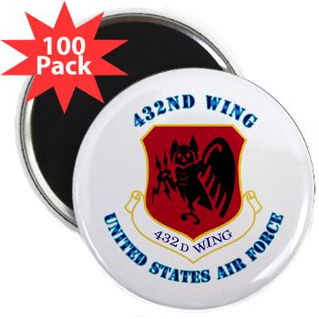 432W - M01 - 01 - 432nd Wing with Text - 2.25" Magnet (100 pack)