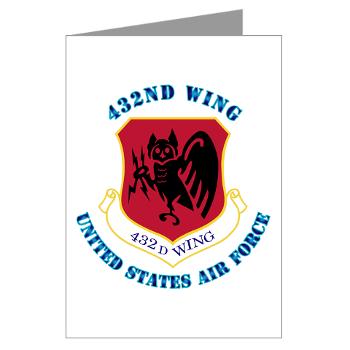 432W - M01 - 02 - 432nd Wing with Text - Greeting Cards (Pk of 10)