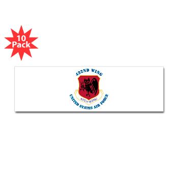 432W - M01 - 01 - 432nd Wing with Text - Sticker (Bumper 10 pk)