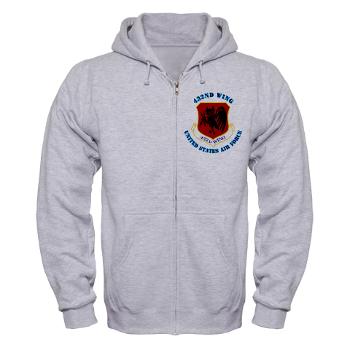 432W - A01 - 03 - 432nd Wing with Text - Zip Hoodie
