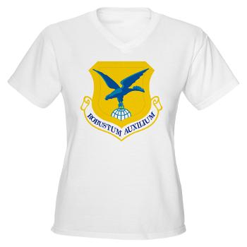 436AW - A01 - 04 - 436th Airlift Wing - Women's V-Neck T-Shirt
