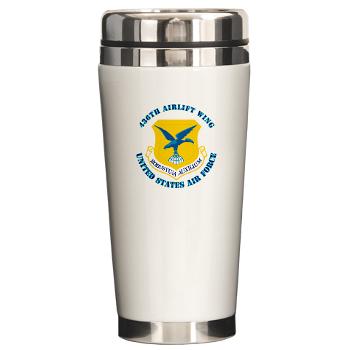 436AW - M01 - 03 - 436th Airlift Wing with text - Ceramic Travel Mug - Click Image to Close
