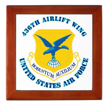 436AW - M01 - 03 - 436th Airlift Wing with text - Keepsake Box