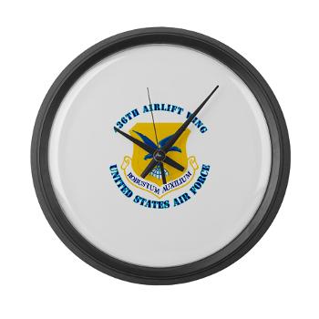 436AW - M01 - 03 - 436th Airlift Wing with text - Large Wall Clock