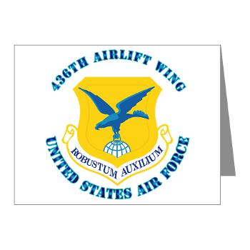 436AW - M01 - 02 - 436th Airlift Wing with text - Note Cards (Pk of 20)