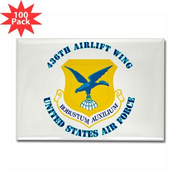 436AW - M01 - 01 - 436th Airlift Wing with text - Rectangle Magnet (100 pack)
