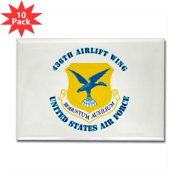 436AW - M01 - 01 - 436th Airlift Wing with text - Rectangle Magnet (10 pack)