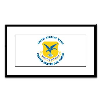 436AW - M01 - 02 - 436th Airlift Wing with text - Small Framed Print
