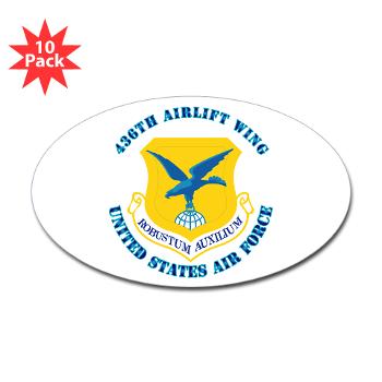 436AW - M01 - 01 - 436th Airlift Wing with text - Sticker (Oval 10 pk)