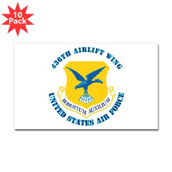 436AW - M01 - 01 - 436th Airlift Wing with text - Sticker (Rectangle 10 pk)