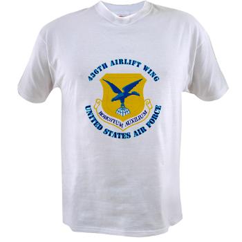 436AW - A01 - 04 - 436th Airlift Wing with text - Value T-shirt
