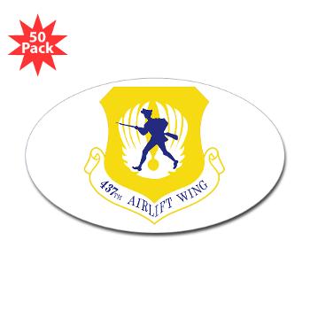 437AW - M01 - 01 - 437th Airlift Wing - Sticker (Oval 50 pk)