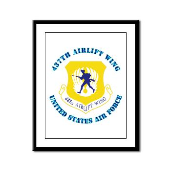 437AW - M01 - 02 - 437th Airlift Wing with Text - Framed Panel Print - Click Image to Close