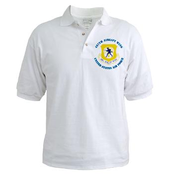 437AW - A01 - 04 - 437th Airlift Wing with Text - Golf Shirt