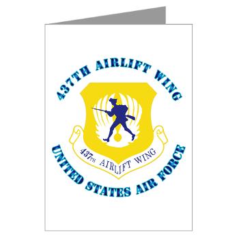 437AW - M01 - 02 - 437th Airlift Wing with Text - Greeting Cards (Pk of 20)