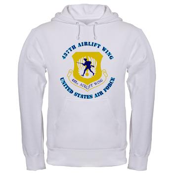 437AW - A01 - 03 - 437th Airlift Wing with Text - Hooded Sweatshirt