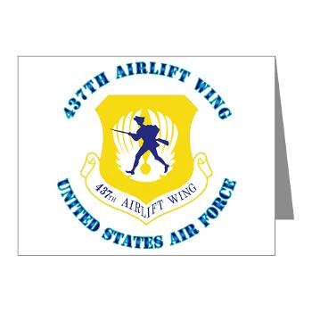 437AW - M01 - 02 - 437th Airlift Wing with Text - Note Cards (Pk of 20)