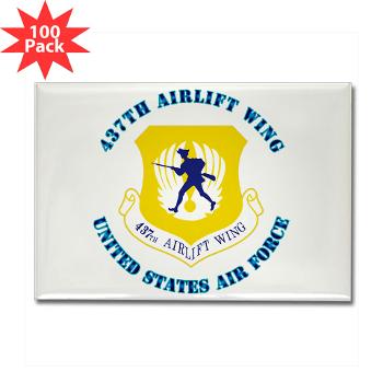 437AW - M01 - 01 - 437th Airlift Wing with Text - Rectangle Magnet (100 pack)