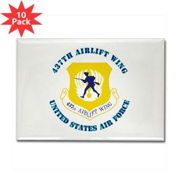 437AW - M01 - 01 - 437th Airlift Wing with Text - Rectangle Magnet (10 pack)