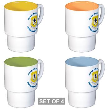 437AW - M01 - 03 - 437th Airlift Wing with Text - Stackable Mug Set (4 mugs)