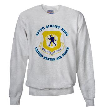 437AW - A01 - 03 - 437th Airlift Wing with Text - Sweatshirt