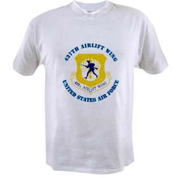 437AW - A01 - 04 - 437th Airlift Wing with Text - Value T-shirt