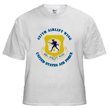 437AW - A01 - 04 - 437th Airlift Wing with Text - White t-Shirt