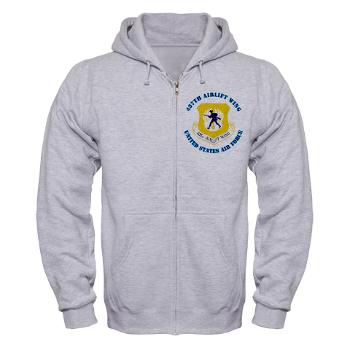 437AW - A01 - 03 - 437th Airlift Wing with Text - Zip Hoodie