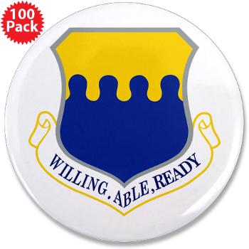 43AW - M01 - 01 - 43rd Airlift Wing - 3.5" Button (100 pack) - Click Image to Close