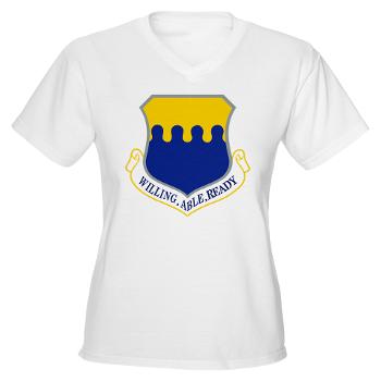 43AW - A01 - 04 - 43rd Airlift Wing - Women's V-Neck T-Shirt